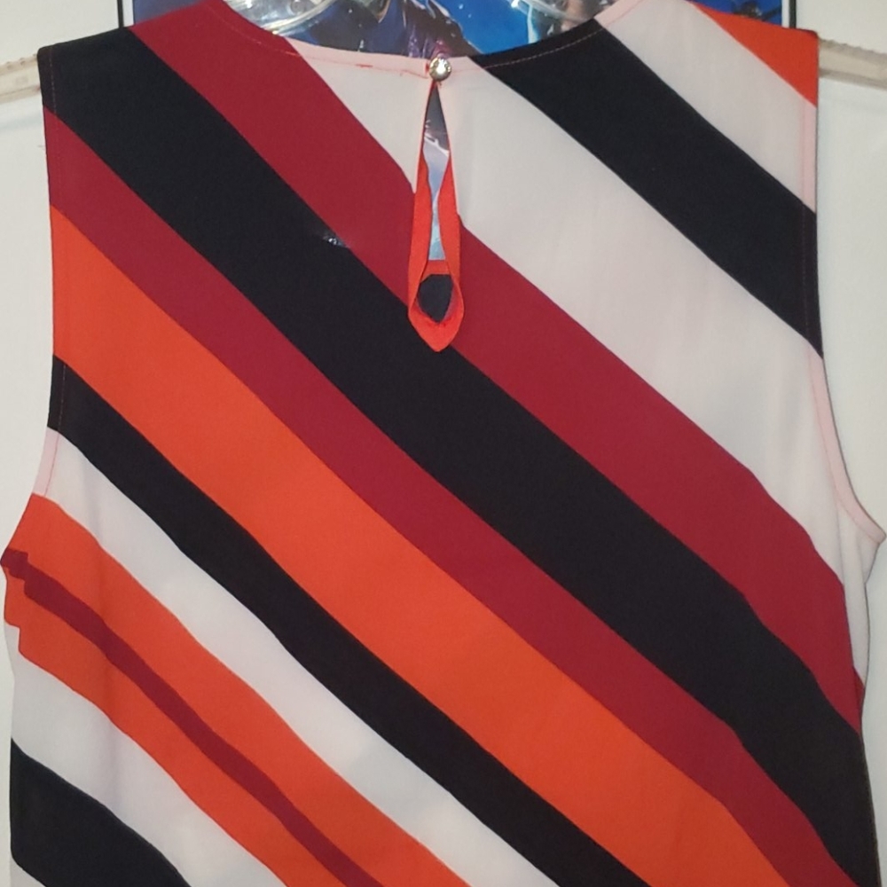 🐍 Vince Camuto Striped Sleeveless Midi Dress - Picture 6 of 7